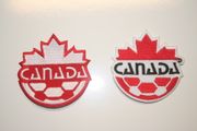 ...SOLD OUT....2 TEAM CANADA FIFA WORLD CUP SOCCER FOOTBALL BADGES PATCHES CRESTS ... NEW