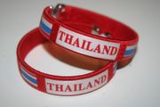 2 THAILAND RED COUNTRY FLAG FLEXIBLE BRACELETS WRISTBANDS .. NEW