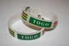 2 TOGO WHITE COUNTRY FLAG FLEXIBLE BRACELETS WRISTBANDS .. NEW