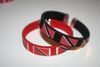 2 TRINIDAD & TOBAGO COUNTRY FLAG FLEXIBLE METAL NYLON BRACELETS ... (IN BLACK OR RED COLOR) ... NEW