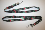 2 UAE UNITED ARAB EMIRATES BLACK COUNTRY FLAG LANYARDS KEYCHAINS PASSHOLDERS .. NEW