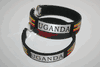 2 UGANDA BLACK COUNTRY FLAG FLEXIBLE C BRACELETS WRISTBANDS ... NEW