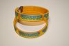 2 UKRAINE COUNTRY FLAG YELLOW FLEXIBLE METAL NYLON BRACELETS WRIST BANDS ... NEW