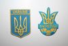 2 UKRAINE FIFA WORLD CUP COUNTRY FLAG PATCHES CRESTS BADGES .. SOCCER FOOTBALL YKPAIHA .. NEW