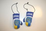 2 UKRIANE COUNTRY FLAG SET OF MINIATURE BOXING GLOVES .. HIGH QUALITY ..NEW