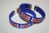 2 UNITED KINGDOM BLUE COUNTRY FLAG FLEXIBLE BRACELETS WRISTBANDS ..  NEW