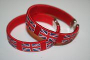 2 UNITED KINGDOM RED COUNTRY FLAG FLEXIBLE BRACELETS WRISTBANDS ... NEW