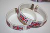 2 UNITED KINGDOM WHITE COUNTRY FLAG FLEXIBLE C BRACELETS WRISTBANDS NEW