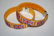 2 UNITED KINGDOM YELLOW COUNTRY FLAG FLEXIBLE C BRACELETS WRISTBANDS .. NEW