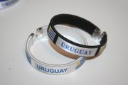 2 URUGUAY  COUNTRY FLAG FLEXIBLE BRACELETS WRISTBANDS .. CHOOSE YOUR COLOR ..  FIFA WORLD CUP SOCCER FOOTBALL  .. NEW