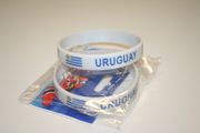2 URUGUAY WHITE COUNTRY FLAG BRACELETS WRISTBANDS ...FIFA WORLD CUP FOOTBALL  ... NEW