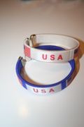 2 USA  COUNTRY FLAG FLEXIBLE  BRACELETS WRISTBANDS ... CHOOSE YOUR COLOR ...NEW