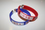 2 USA COUNTRY  FLAG FLEXIBLE BRACELETS WRISTBANDS ... CHOOSE YOUR COLOR  ...NEW