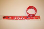 2 USA RED COUNTRY FLAG "STARS AND STRIPES" WRIST BANDS...NEW