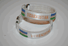 2 UZBEKISTAN WHITE COUNTRY FLAG FLEXIBLE BRACELETS WRISTBANDS .. NEW