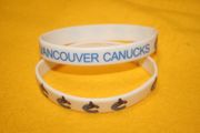 2 VANCOUVER CANUCKS WHITE SILICONE BRACELETS (ADULT AND KIDS SIZES) NHL HOCKEY