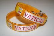 2 VATICAN CITY YELLOW FLAG FLEXIBLE BRACELETS WRISTBANDS .. NEW
