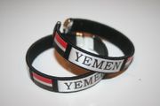 2 YEMEN BLACK COUNTRY FLAG FLEXIBLE BRACELETS WRISTBANDS .. NEW