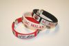 3 AC MILAN SOCCER FOOTBALL CLUB FLEXIBLE METAL BRACELETS .. NEW