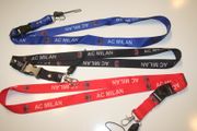 3 AC MILAN SOCCER FOOTBALL LANYARDS KEYCHAINS PASSHOLDER .. 1 BLUE & 1 BLACK & 1 RED ... NEW