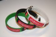 3 AFGHANISTAN COUNTRY FLAG FLEXIBLE METAL NYLON BRACELETS .. NEW