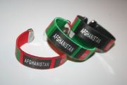 3 AFGHANISTAN SUPER THICK COUNTRY FLAG FLEXIBLE BRACELETS WRISTBANDS .. NEW