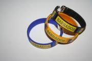 3 BARBADOS COUNTRY FLAG FLEXIBLE C BRACELETS WRISTBANDS VARIETY .. NEW