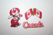 3 CANADA COUNTRY FLAG SMALL IRON ON EMBROIDERED PATCHES CRESTS BADGES .. NEW