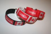 3 CANADA SUPER THICK COUNTRY FLAG FLEXIBLE BRACELETS WRISTBANDS .. YOU GET ALL 3 COLORS .. NEW