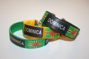 3 DOMINICA SUPER THICK COUNTRY FLAG FLEXIBLE BRACELETS WRISTBANDS .. NEW