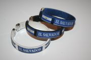 3 EL SALVADOR COUNTRY FLAG FLEXIBLE BRACELETS .. YOU  GET ALL 3 COLORS ... NEW