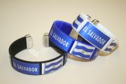 3 EL SALVADOR SUPER THICK COUNTRY FLAG FLEXIBLE BRACELETS WRISTBANDS ... NEW