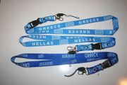 3 GREECE HELLAS COUNTRY FLAG BLUE LANYARDS KEYCHAINS PASSHOLDERS .. VARIETY .. NEW