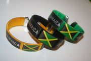 3 JAMAICA SUPER THICK COUNTRY FLAG FLEXIBLE BRACELETS WRISTBANDS .. YOU GET ALL 3 COLORS .. NEW