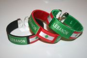 3 LEBANON SUPER THICK COUNTRY FLAG FLEXIBLE BRACELETS WRISTBANDS .. YOU GET ALL 3 COLORS .. NEW