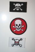 3 PIRATE SKULL & CROSS BONES PATCHES CRESTS  .. NEW