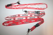 3 POLAND POLSKA COUNTRY FLAG LANYARDS KEYCHAINS PASSHOLDERS .. NEW