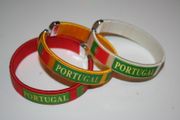 3 PORTUGAL COUNTRY FLAG FLEXIBLE BRACELETS WRISTBANDS .. FIFA WORLD CUP SOCCER FOOTBALL .. NEW