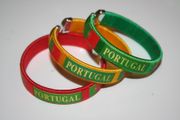 3 PORTUGAL COUNTRY FLAG FLEXIBLE BRACELETS WRISTBANDS ... FIFA WORLD CUP SOCCER FOOTBALL .. NEW