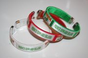 3 PRINCE EDWARD ISLAND PEI PROVINCIAL FLAG FLEXIBLE C BRACELETS WRISTBANDS . NEW