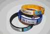 3 ST LUCIA COUNTRY FLAG FLEXIBLE METAL NYLON BRACELETS .. NEW