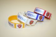 4 ARSENAL SUPER THICK FLEXIBLE BRACELETS WRISTBANDS VARIETY .. FOOTBALL SOCCER CLUB ... NEW