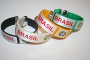 4 BRASIL SUPER THICK 5 STAR LOGO FIFA WORLD CUP BRACELETS WRISTBANDS ... BRAZIL FOOTBALL SOCCER .. NEW