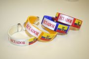 4 ECUADOR SUPER THICK COUNTRY FLAG FLEXIBLE BRACELETS WRISTBANDS VARIETY .. NEW