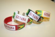 4 GUYANA SUPER THICK COUNTRY FLAG FLEXIBLE BRACELETS WRISTBANDS VARIETY .. NEW