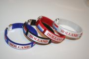 4 HOLLAND COUNTRY FLAG FLEXIBLE C BRACELETS WRISTBANDS .. NETHERLANDS FIFA WORLD CUP .. NEW