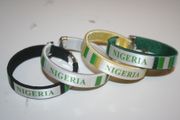 4 NIGERIA COUNTRY FLAG FLEXIBLE C BRACELETS WRISTBANDS ... NEW