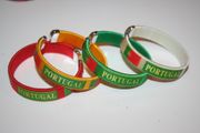 4 PORTUGAL COUNTRY FLAG FLEXIBLE BRACELETS WRISTBANDS .. FIFA WORLD CUP SOCCER FOOTBALL ... NEW