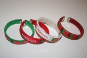 4 PORTUGAL COUNTRY FLAG FLEXIBLE METAL NYLON BRACELETS WRISTBANDS .. FIFA WORLD CUP SOCCER FOOTBALL .. NEW