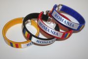 4 ROMANIA COUNTRY FLAG FLEXIBLE C BRACELETS WRISTBANDS .. NEW